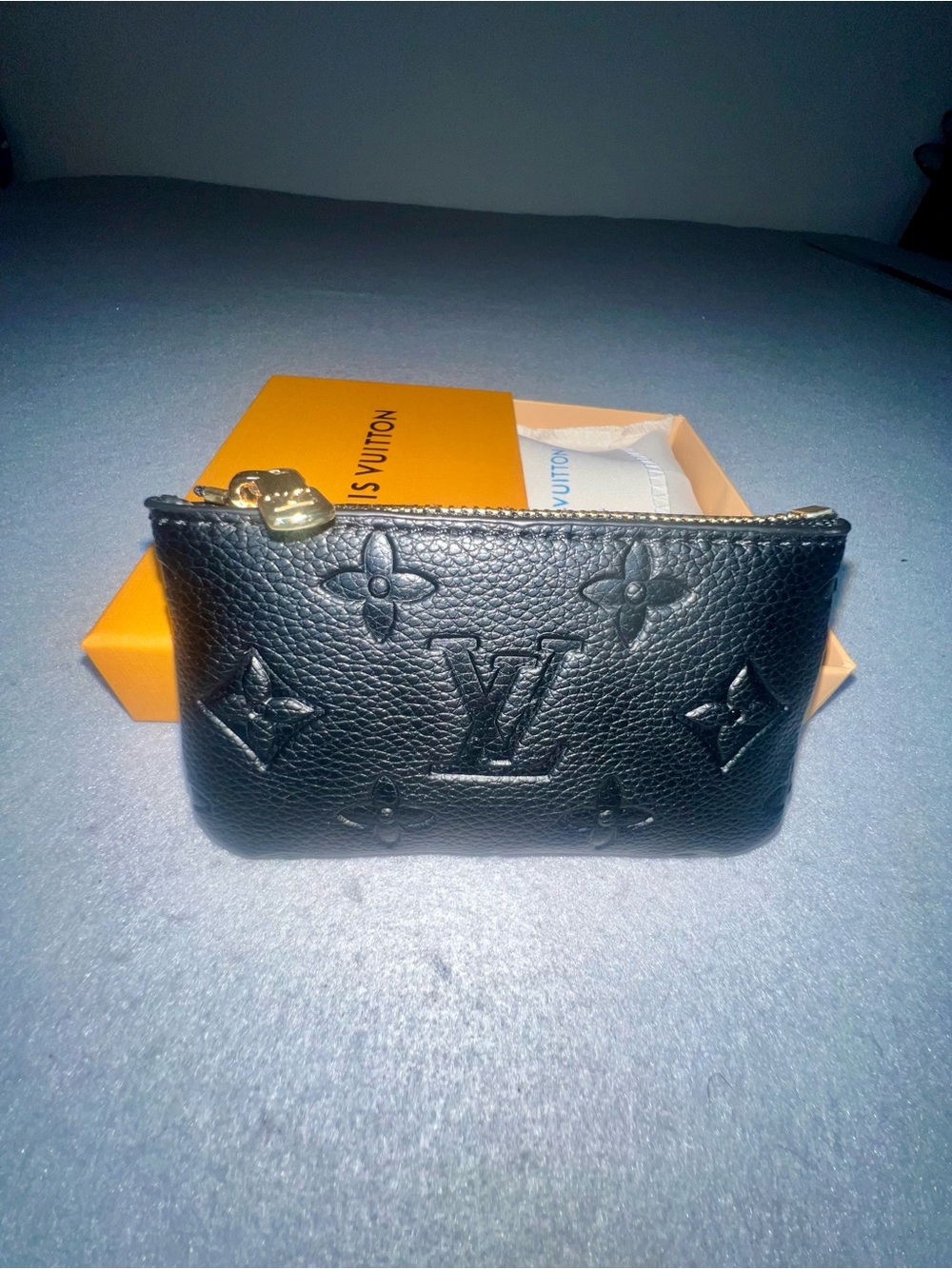 Women's Louis Vuitton Monogram Empreinte Pochette Cles Black